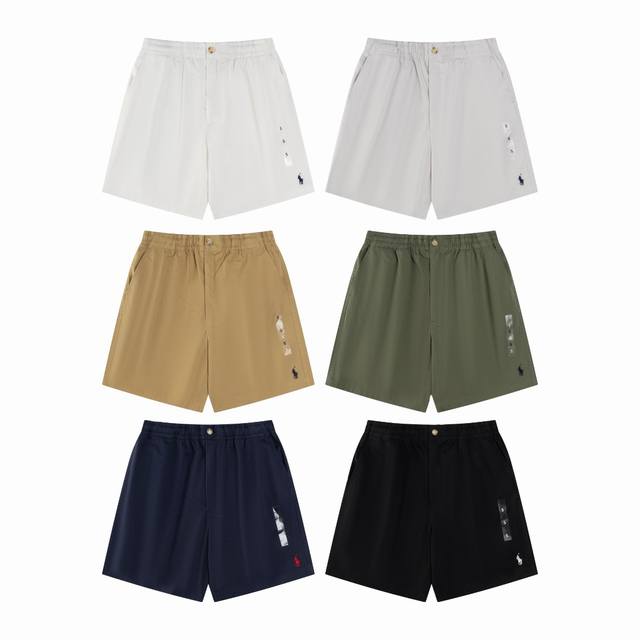 R73 Ralph Laure Men's Six-Color Embroidered Logo Classic Casual Shorts - A Summe