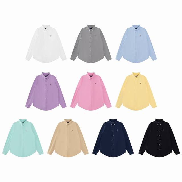 Collection# R61 Ralph Lauren Oxford Cloth Pony Logo Embroidered Button-Down Coll