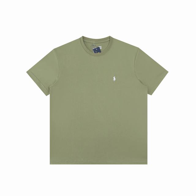 R33 Ralph Lauren Summer New Solid Color Pony Embroidered Crew Neck Short Sleeve