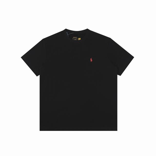 R33 Ralph Lauren Summer New Solid Color Pony Embroidered Crew Neck Short Sleeve