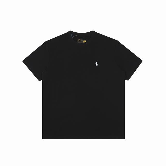 R33 Ralph Lauren Summer New Solid Color Pony Embroidered Crew Neck Short Sleeve