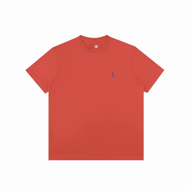 R33 Ralph Lauren Summer New Solid Color Pony Embroidered Crew Neck Short Sleeve