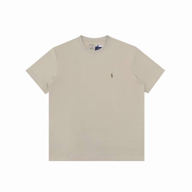 R33 Ralph Lauren Summer New Solid Color Pony Embroidered Crew Neck Short Sleeve