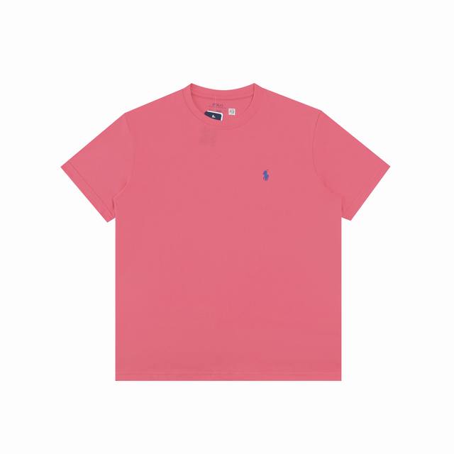 R33 Ralph Lauren Summer New Solid Color Pony Embroidered Crew Neck Short Sleeve