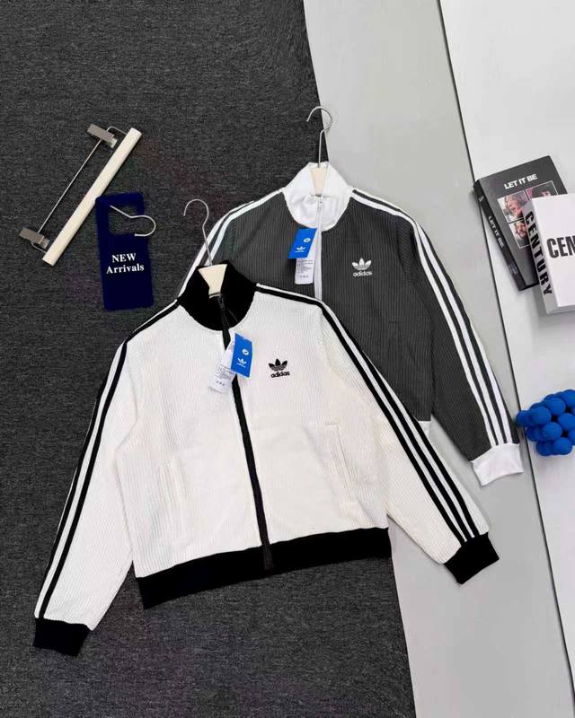 Real shot details Adidas 2025 Fall New Women's Knit Sports Loose Jacket Kc2650 A