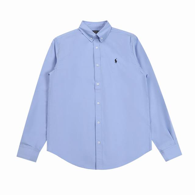 R28 Polo Ralph Lauren Oxford Shirt, Solid Color, Logo Embroidered, Button-Down C