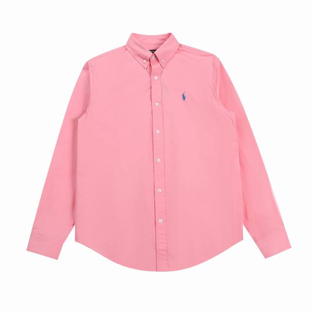 R28 Polo Ralph Lauren Oxford Shirt, Solid Color, Logo Embroidered, Button-Down C
