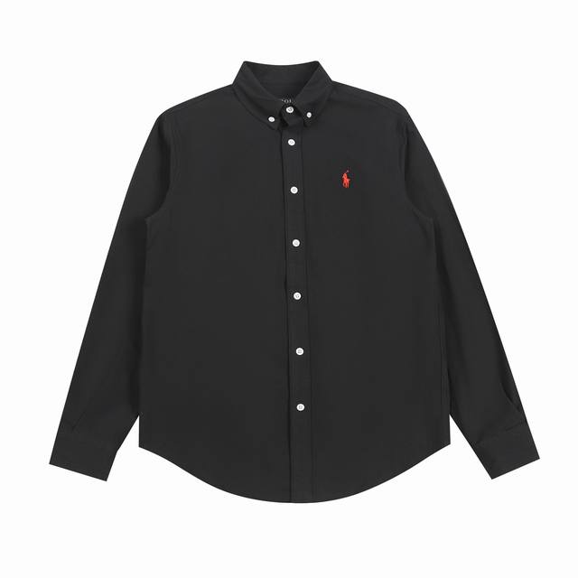 R28 Polo Ralph Lauren Oxford Shirt, Solid Color, Logo Embroidered, Button-Down C