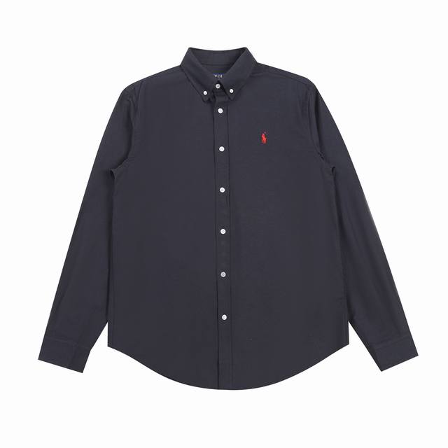R28 Polo Ralph Lauren Oxford Shirt, Solid Color, Logo Embroidered, Button-Down C