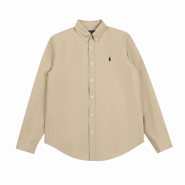 R28 Polo Ralph Lauren Oxford Shirt, Solid Color, Logo Embroidered, Button-Down C