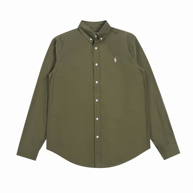 R28 Polo Ralph Lauren Oxford Shirt, Solid Color, Logo Embroidered, Button-Down C