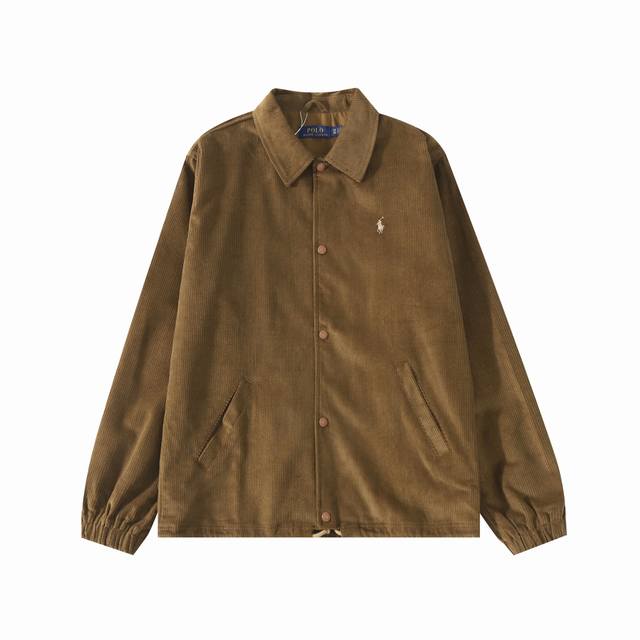 R48 Polo Ralph Lauren Retro Corduroy Coach Jacket, Old Money Style Coat. This ja