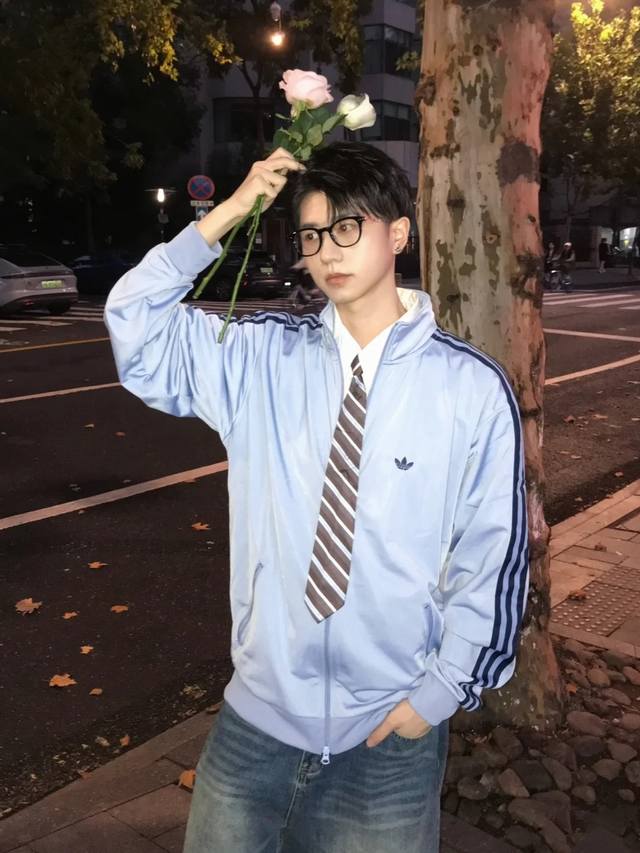 Adidas Originals Trefoil Logo Print Stand Collar Retro Zipper Long Sleeve Jacket