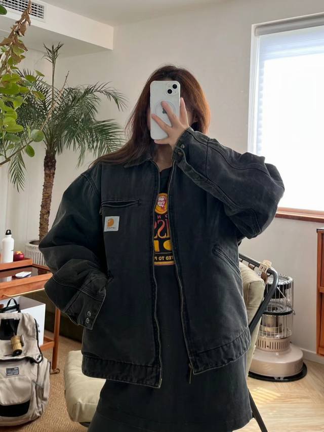 Carhart J97 American stonewashed heavy-duty Detroit workwear vintage lapel canva