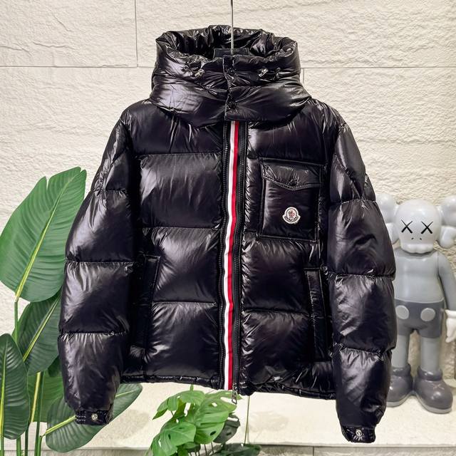 High-quality Moncler rainbow stripe double zipper down jacket for men and women,
