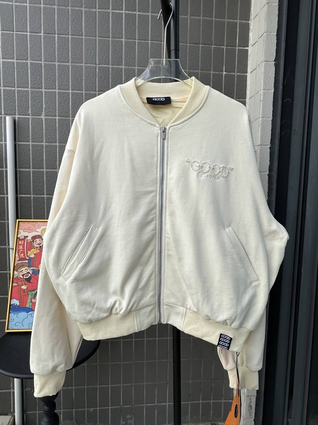 Style No.: Tt100 Goodbran Pearl Beaded Slogan Letter Embroidery Zipper Hooded Sw