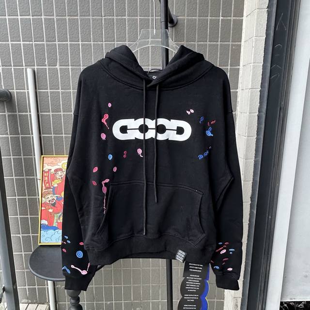 Style Number: Tt96 Goodbrand New Candy Splatter Embroidered Hooded Sweatshirt, C