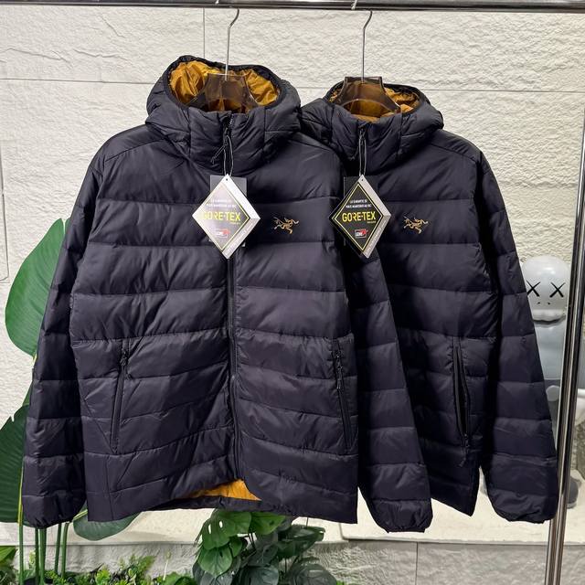 Arcteryx Thorium Ar Embroidered Logo 24K Unisex Black Gold Down Jacket, Couple S