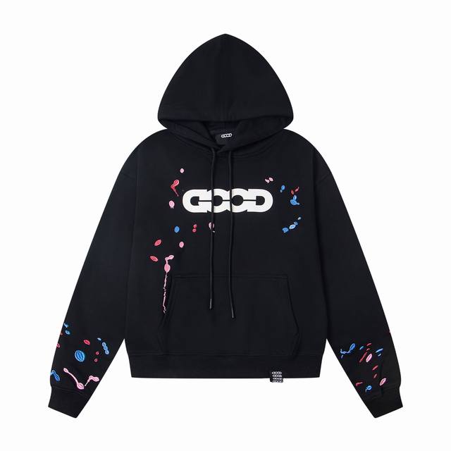 Style Number: Tt96 Goodbrand New Candy Splatter Embroidered Hooded Sweatshirt, C