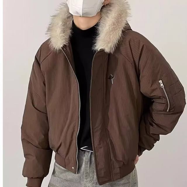 Style No.: 310 Autumn/Winter Fur Collar Warm American High Street Zip-Up Jacket