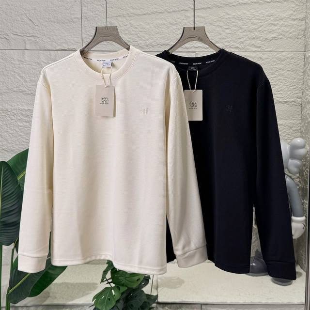 Exclusive Premium Kolon Sport Unisex Crew Neck Sweatshirt, Couple's Waffle Knit