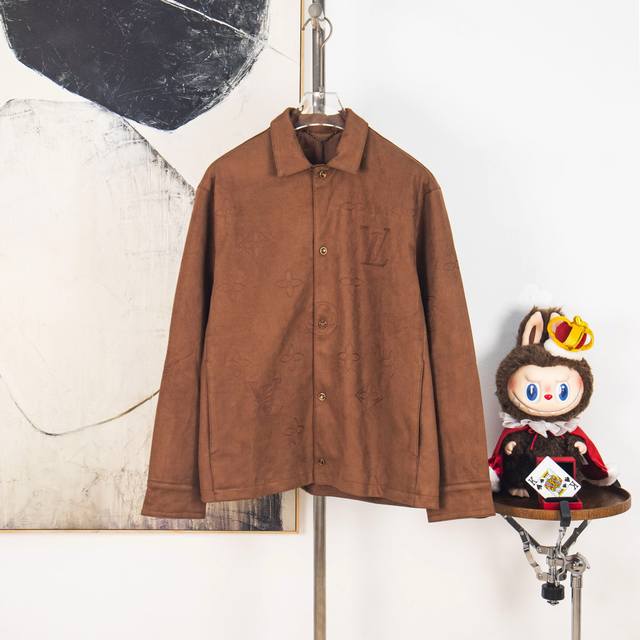 Zp Version [Exclusive Supply] Louis Embroidered Suede Leather Jacket Shirt. This