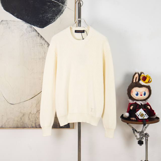 Zp Version [Exclusive Supply] Louis Vuitton Embroidered Logo Knit Pullover Fabri