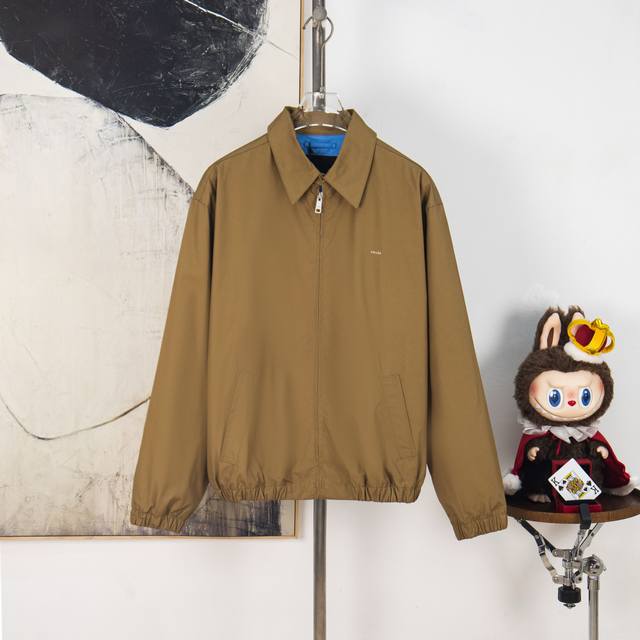 Zp Version [Exclusive Supply] Prada Embroidered Logo Zipper Executive Jacket Fab