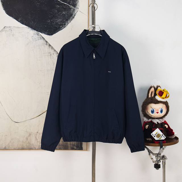 Zp Version [Exclusive Supply] Prada Embroidered Logo Zipper Executive Jacket Fab