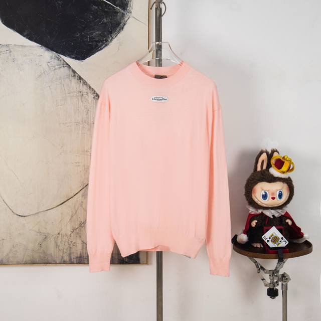 Zp Version [Exclusive Supply] Dior Collar Fabric Logo Knit Base Layer Top. Fabri