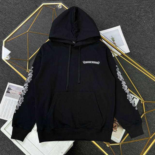 New Arrival: Top-Quality Replica Chrome Hearts Cross Print Casual Hooded Sweatsh