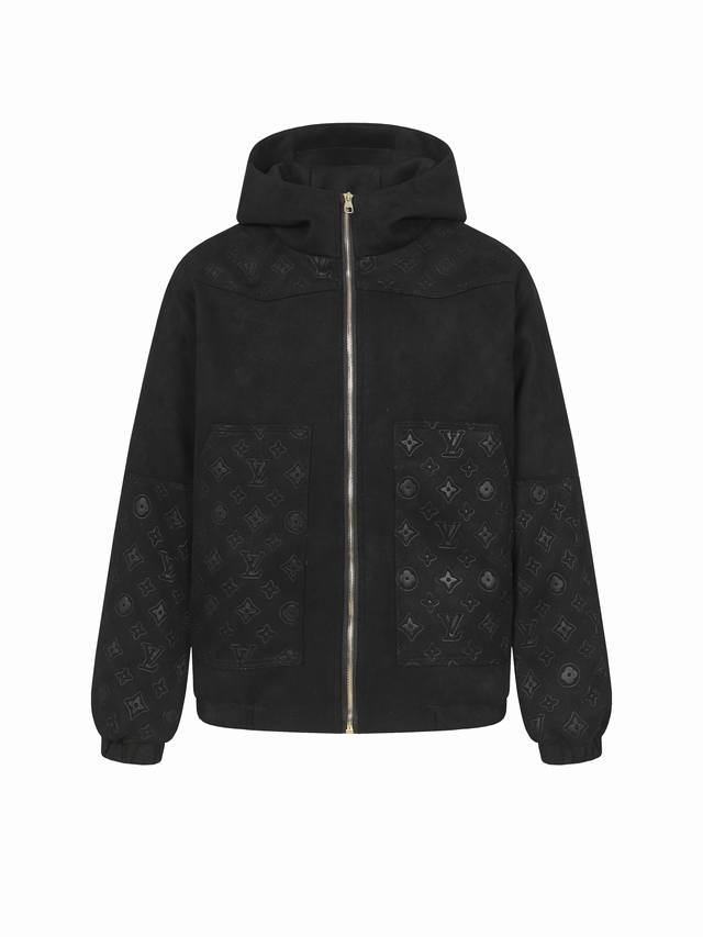 Louis Vuitton 2025 SS New Suede Jacquard Down Jacket. Exclusive Hot Item, 2025 A