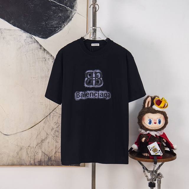 Zp Version [Exclusive Supply] Balenciaga 300g Crew Neck Short Sleeve T-Shirt Fea