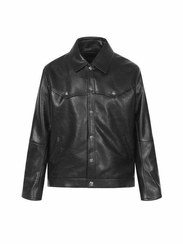 Chrome Hearts Embroidered Leather Jacket (Authentic): Purchased for 64,000. Craf