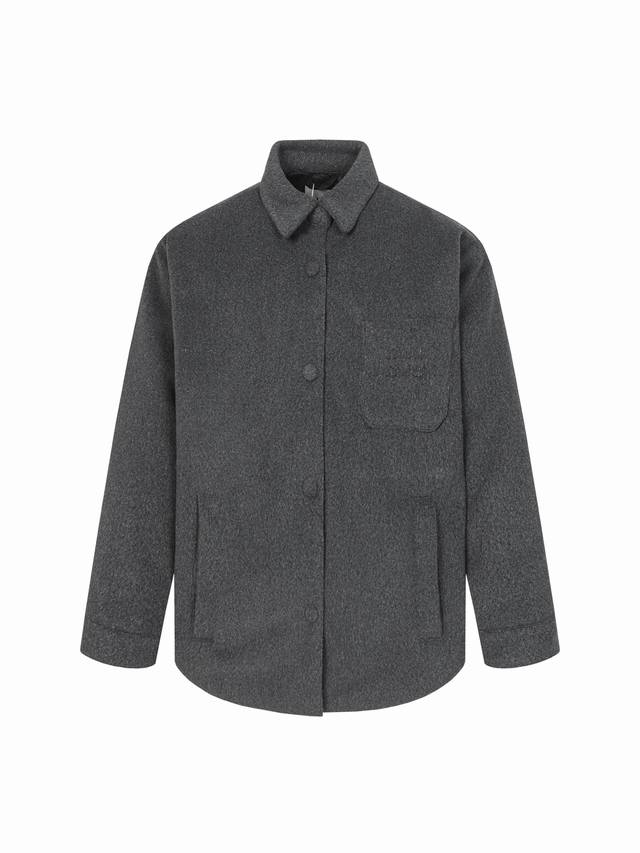 Miumiu 25Ss New Logo Chest Pocket White Duck Down Button Jacket. Outer fabric is