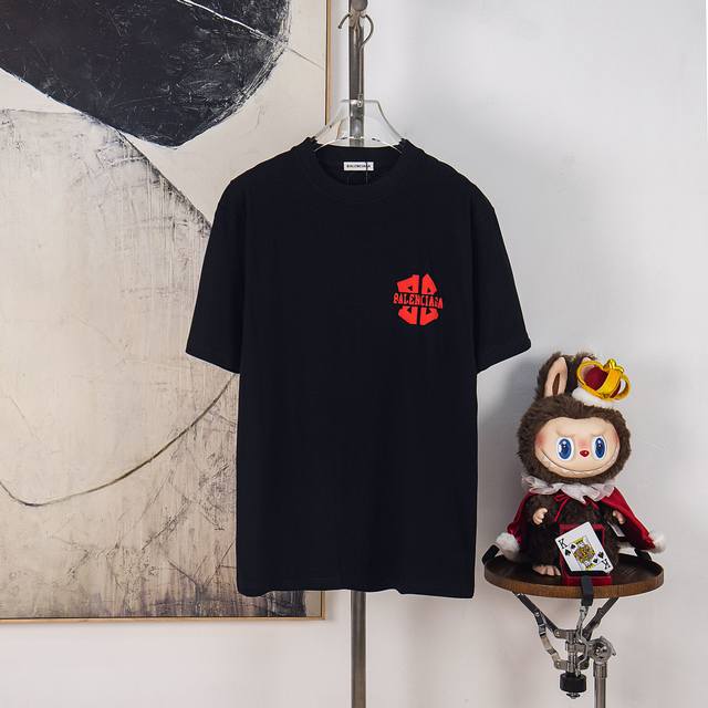 Zp Version [Exclusive Supply] Balenciaga 300g Crew Neck Short Sleeve T-Shirt Fea