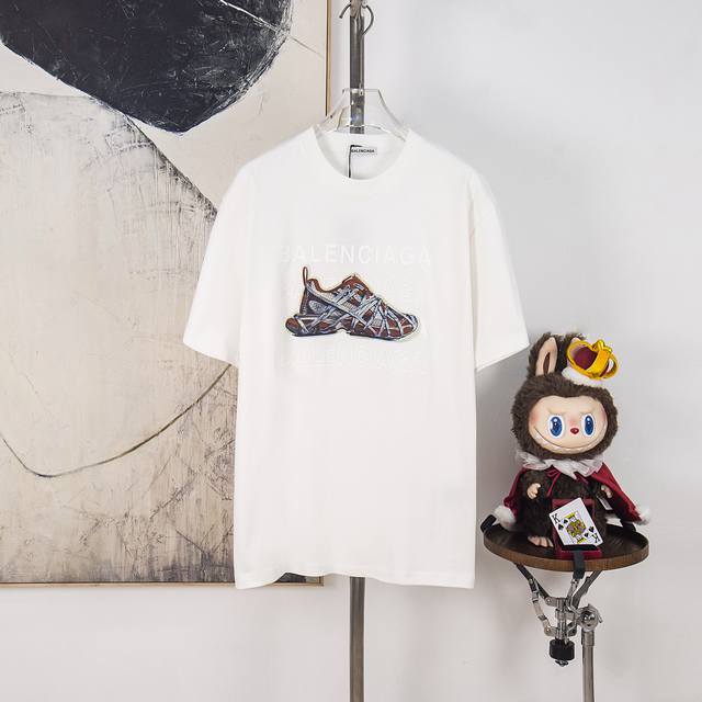 Zp Version [Exclusive Supply] Balenciaga 300g Crew Neck Short Sleeve T-Shirt Cla