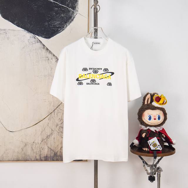 Zp Version [Exclusive Supply] Balenciaga 300g Crew Neck Short Sleeve T-Shirt. Fe