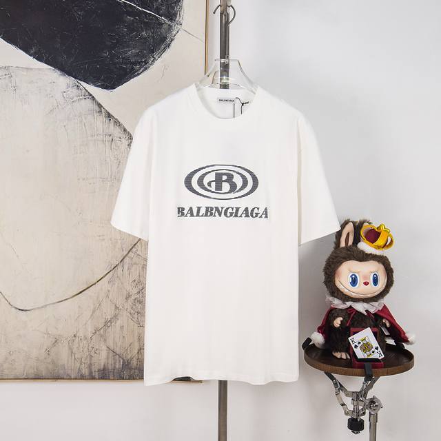 Zp Version [Exclusive Supply] Balenciaga 300g Crew Neck Short Sleeve T-Shirt. Fe