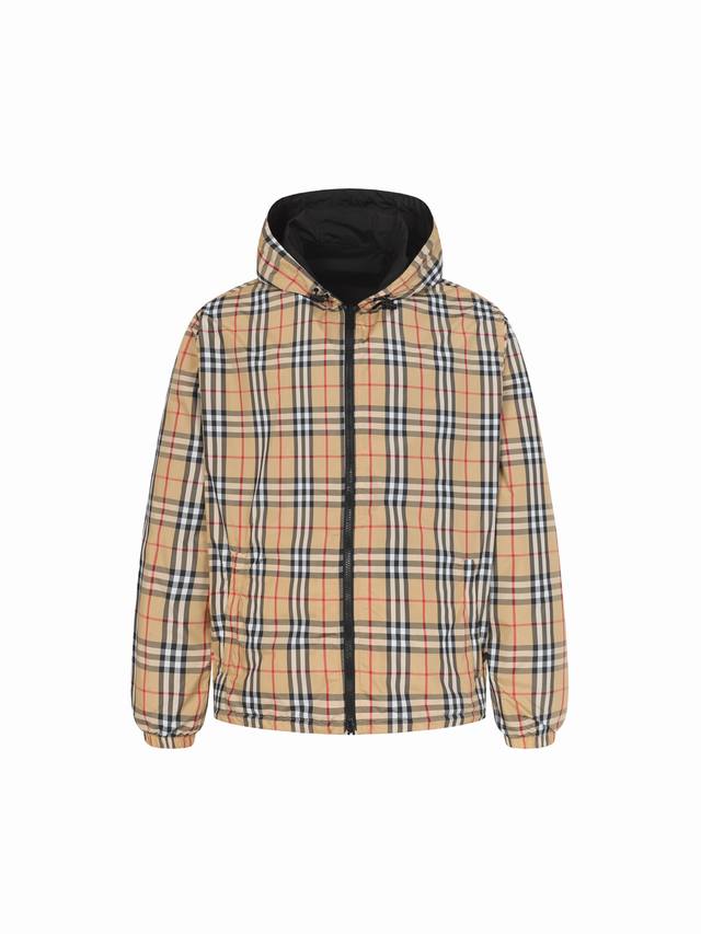 Burberry Reversible Check Jacket (Ddd) Custom-woven and dyed check fabric, check