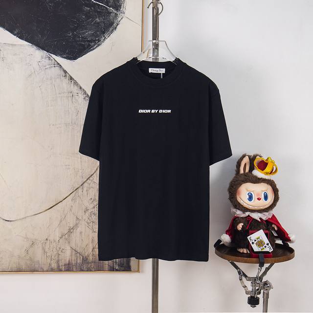 Zp Version [Exclusive Supply] Dior 300g Crew Neck Short Sleeve T-Shirt. Classic