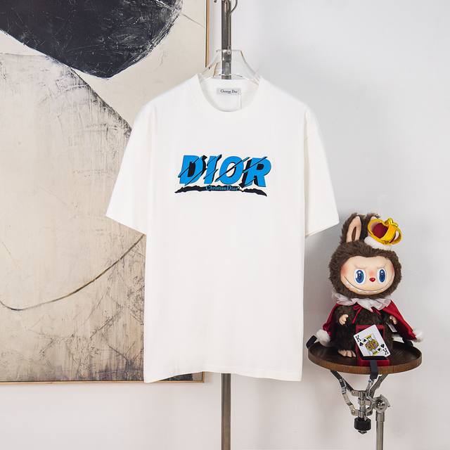 Zp Version [Exclusive Supply] Dior 300g Crew Neck Short Sleeve T-Shirt, featurin