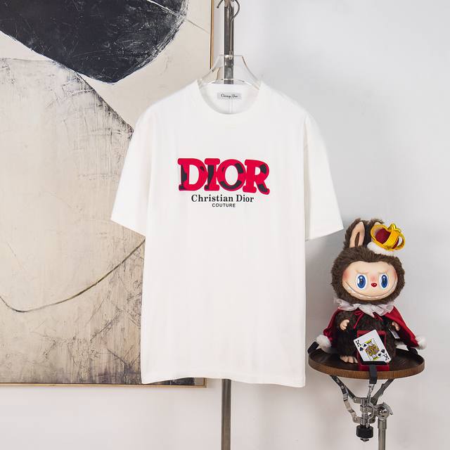 Zp Version [Exclusive Supply] Dior 300g Crew Neck Short Sleeve T-Shirt, featurin