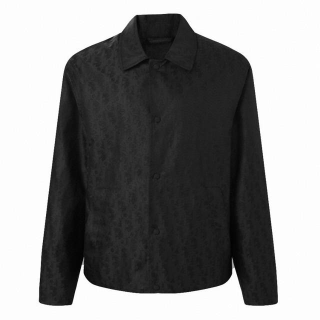 Original Quality Jacket with All-Over Print Jacquard Collar, Black. Made of 100%