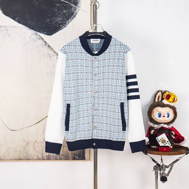Zp Version [Exclusive Supply] Thom Browne Color Block Plaid Metal Button Four St