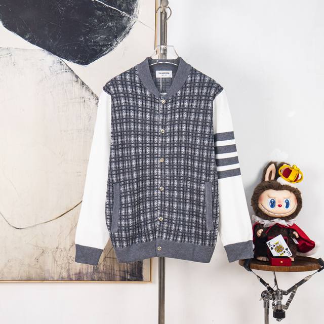 Zp Version [Exclusive Supply] Thom Browne Color Block Plaid Metal Button Four St