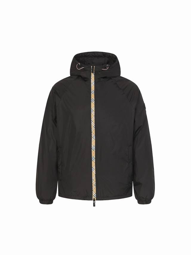 Burberry Silicone Stamp Nylon Hooded Jacket. This jacket embodies unparalleled c