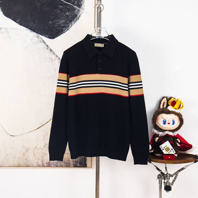 Zp Version [Exclusive Supply] Burberry Autumn/Winter New Knitted Elastic Lapel L