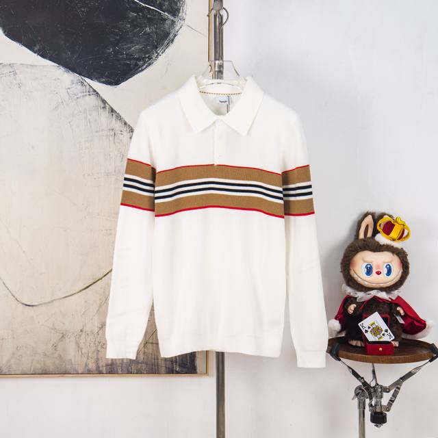 Zp Version [Exclusive Supply] Burberry Autumn/Winter New Knitted Elastic Lapel L