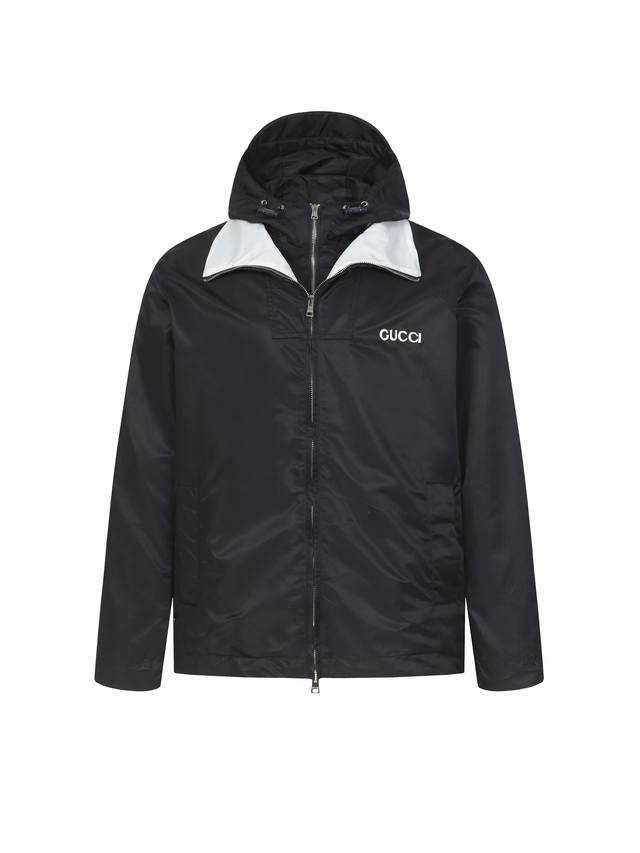 Gucci 2025 Early Autumn Jacket - Nylon Twill with Embroidered Logo, Exuding Soph